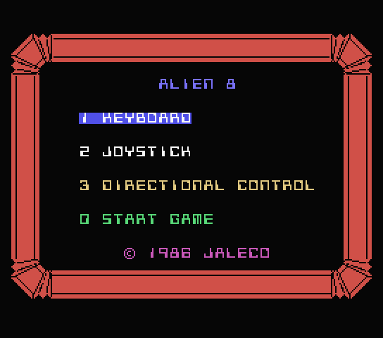 Alien 8 title screen for MSX